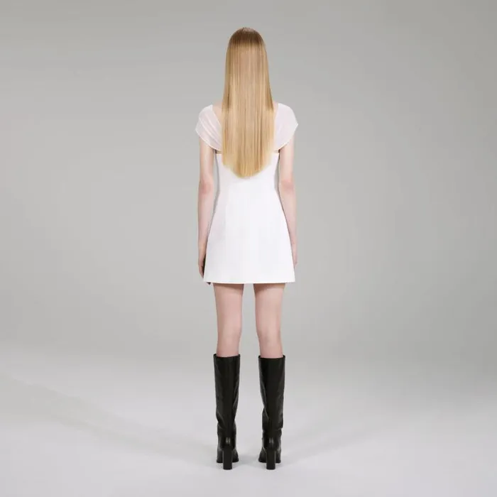 Dresses Woman SelfPortrait Black And White Crepe Bow Mini Dress Dresses Woman SelfPortrait Black And White Crepe Bow Mini Dress