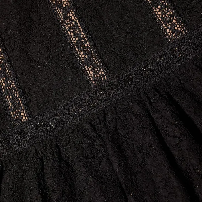 Dresses Woman SelfPortrait Black Cord Lace Insert Midi Dress Dresses Woman SelfPortrait Black Cord Lace Insert Midi Dress