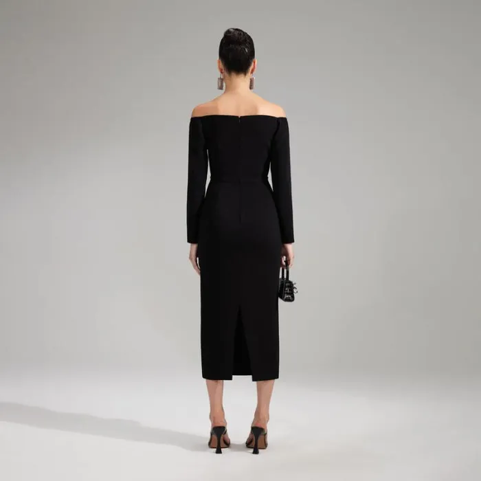 Dresses Woman SelfPortrait Black Cord Lace Midi Dress Dresses Woman SelfPortrait Black Cord Lace Midi Dress