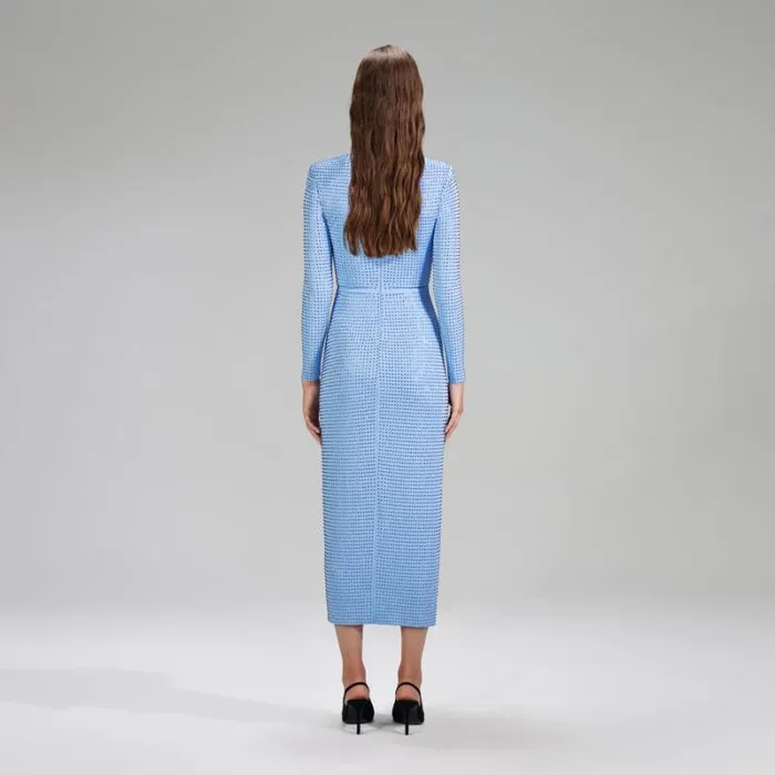 Dresses Woman SelfPortrait Black Crepe Midi Dress With Chain Straps Dresses Woman SelfPortrait Black Crepe Midi Dress With Chain Straps