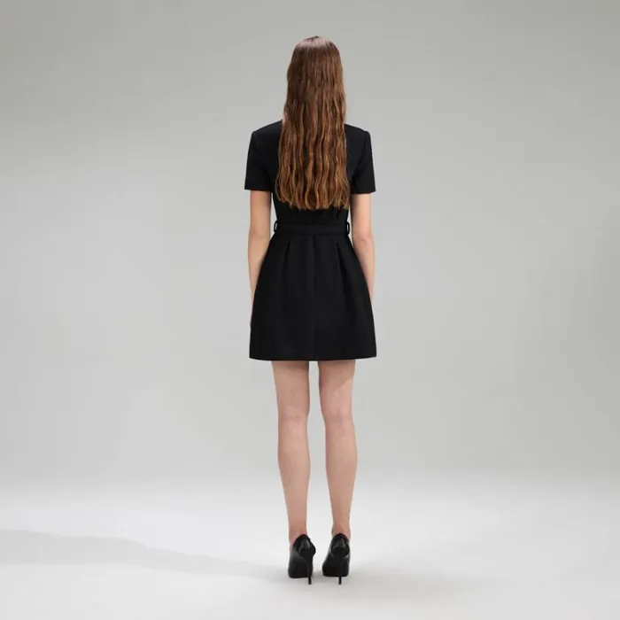 Dresses Woman SelfPortrait Black Crepe Puff Sleeve Mini Dress Dresses Woman SelfPortrait Black Crepe Puff Sleeve Mini Dress