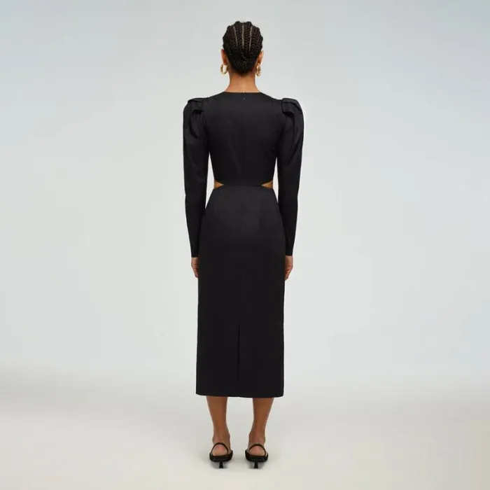 Dresses Woman SelfPortrait Black Cut Out Midi Dress Dresses Woman SelfPortrait Black Cut Out Midi Dress