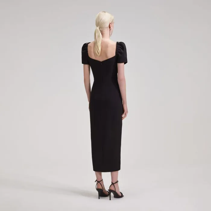 Dresses Woman SelfPortrait Black Diamante Bust Midi Dress Dresses Woman SelfPortrait Black Diamante Bust Midi Dress