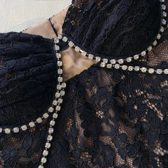 Dresses Woman SelfPortrait Black Fine Lace Maxi Dress Dresses Woman SelfPortrait Black Fine Lace Maxi Dress