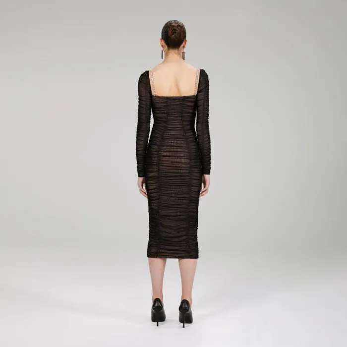 Dresses Woman SelfPortrait Black Fine Lace Maxi Dress Dresses Woman SelfPortrait Black Fine Lace Maxi Dress