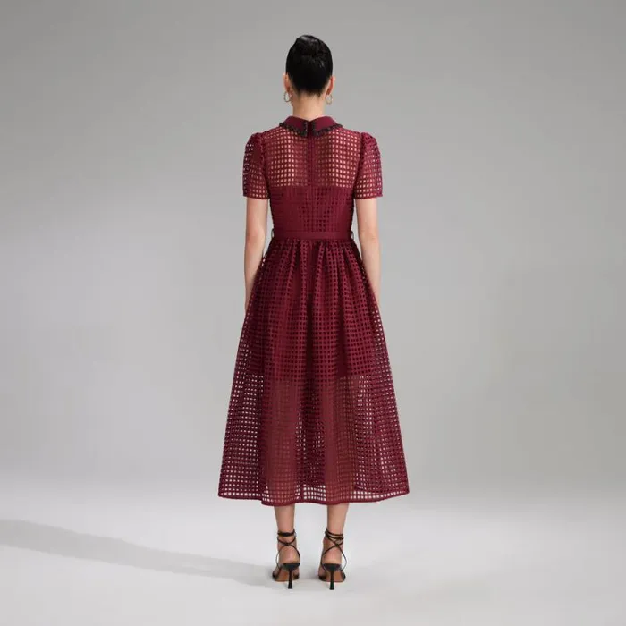 Dresses Woman SelfPortrait Black Grid Lace Midi Dress Dresses Woman SelfPortrait Black Grid Lace Midi Dress