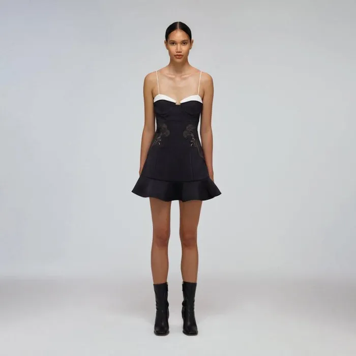 Dresses Woman SelfPortrait Black Guipure Lace Mini Dress Dresses Woman SelfPortrait Black Guipure Lace Mini Dress