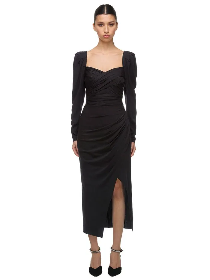 Dresses Woman SelfPortrait Black Iris Midi Dress
