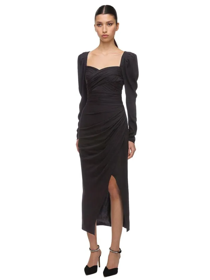 Dresses Woman SelfPortrait Black Iris Midi Dress Dresses Woman SelfPortrait Black Iris Midi Dress