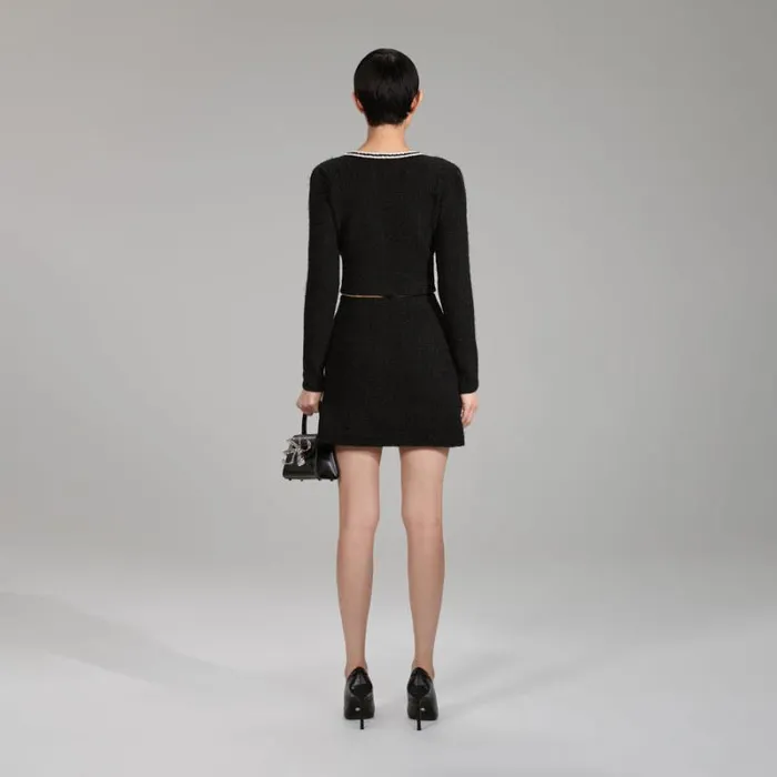 Dresses Woman SelfPortrait Black Melange Knit Mini Dress Dresses Woman SelfPortrait Black Melange Knit Mini Dress