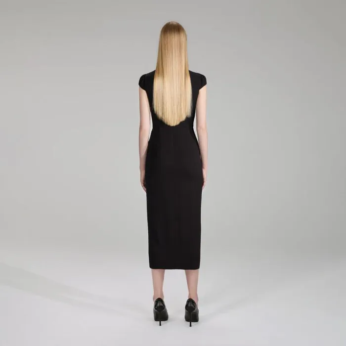 Dresses Woman SelfPortrait Black Stretch Crepe Maxi Dress Dresses Woman SelfPortrait Black Stretch Crepe Maxi Dress