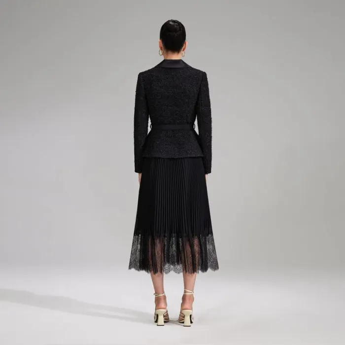 Dresses Woman SelfPortrait Black Tailored Bodice Midi Dress Dresses Woman SelfPortrait Black Tailored Bodice Midi Dress