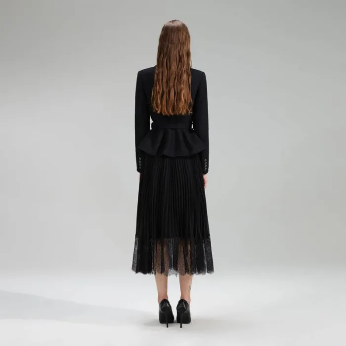 Dresses Woman SelfPortrait Black Tailored Bodice Midi Dress Dresses Woman SelfPortrait Black Tailored Bodice Midi Dress