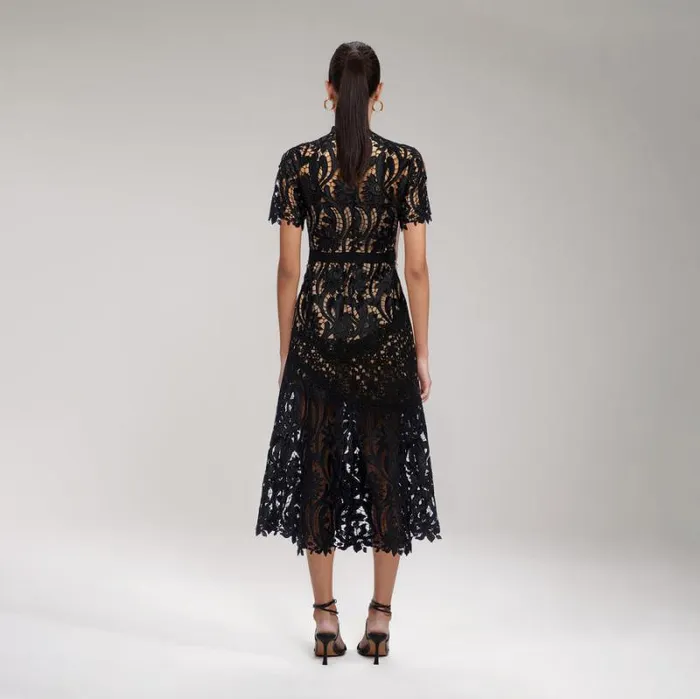 Dresses Woman SelfPortrait Black Tailored Bodice Midi Dress Dresses Woman SelfPortrait Black Tailored Bodice Midi Dress