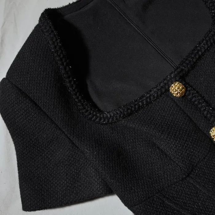 Dresses Woman SelfPortrait Black Textured Woven Mini Dress Dresses Woman SelfPortrait Black Textured Woven Mini Dress