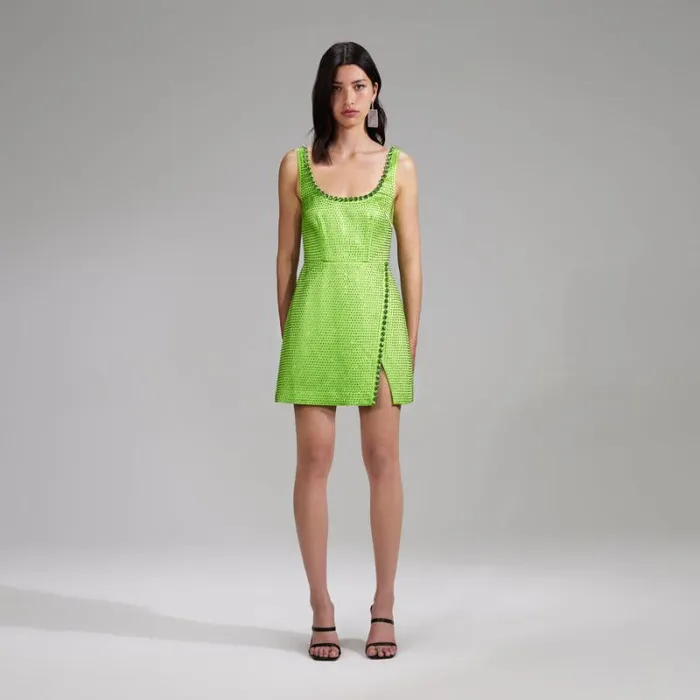 Dresses Woman SelfPortrait Blue Rhinestone Jersey Mini Dress Dresses Woman SelfPortrait Blue Rhinestone Jersey Mini Dress