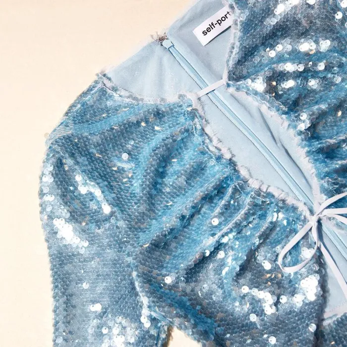 Dresses Woman SelfPortrait Blue Sequin Maxi Dress Dresses Woman SelfPortrait Blue Sequin Maxi Dress