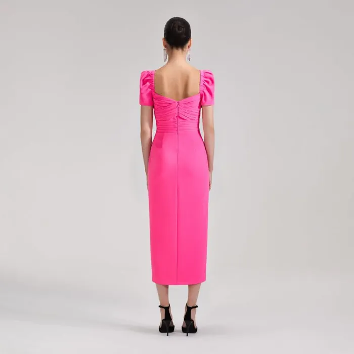 Dresses Woman SelfPortrait Bright Pink Iris Midi Dress Dresses Woman SelfPortrait Bright Pink Iris Midi Dress