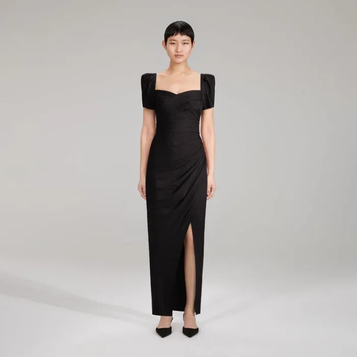 Dresses Woman SelfPortrait Burgundy Stretch Crepe Midi Dress Dresses Woman SelfPortrait Burgundy Stretch Crepe Midi Dress