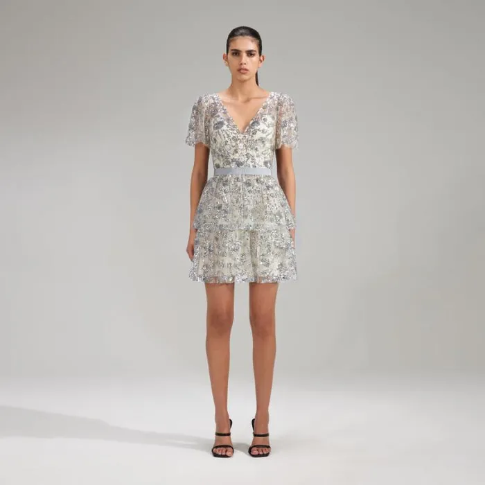 Dresses Woman SelfPortrait Champagne Sequinned Midi Dress Dresses Woman SelfPortrait Champagne Sequinned Midi Dress