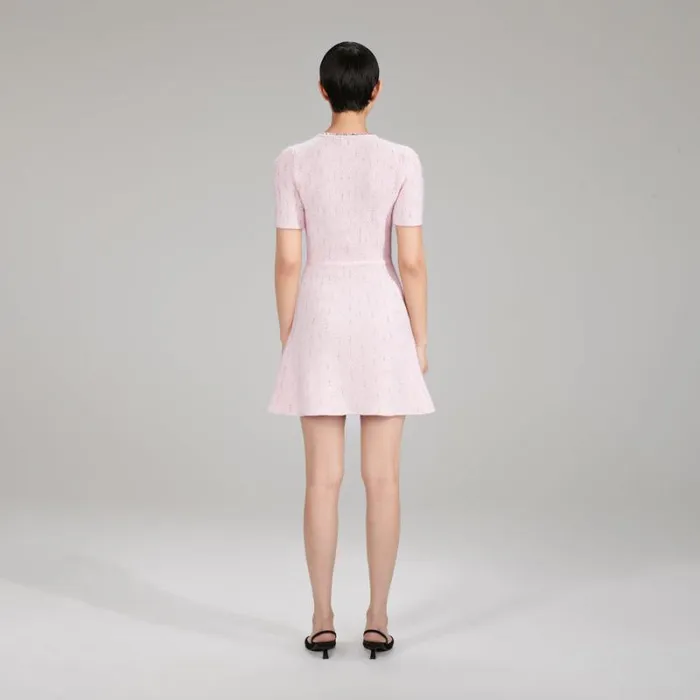 Dresses Woman SelfPortrait Check Yarn Flared Knit Mini Dress Dresses Woman SelfPortrait Check Yarn Flared Knit Mini Dress