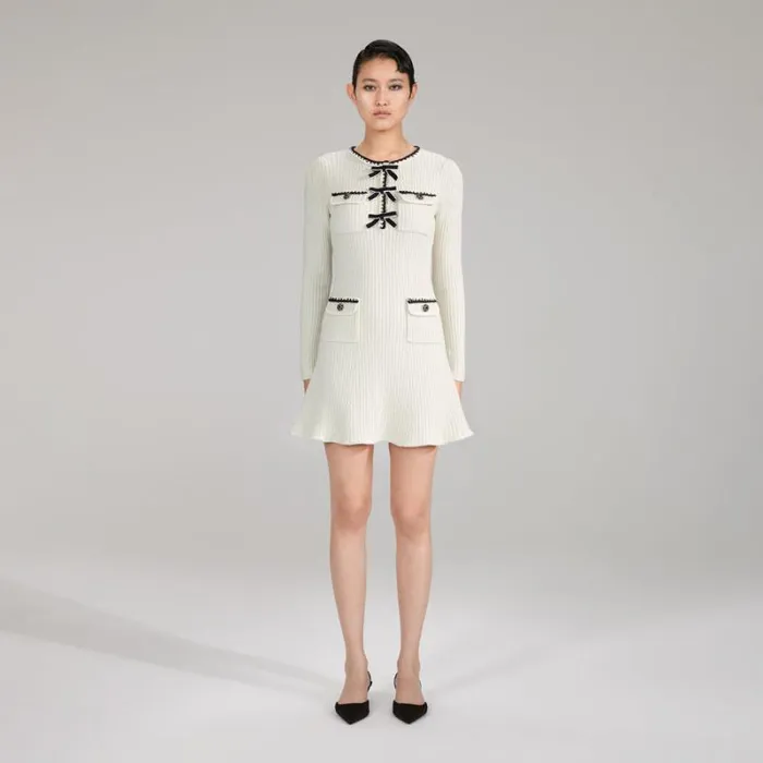 Dresses Woman SelfPortrait Check Yarn Knit Mini Dress Dresses Woman SelfPortrait Check Yarn Knit Mini Dress