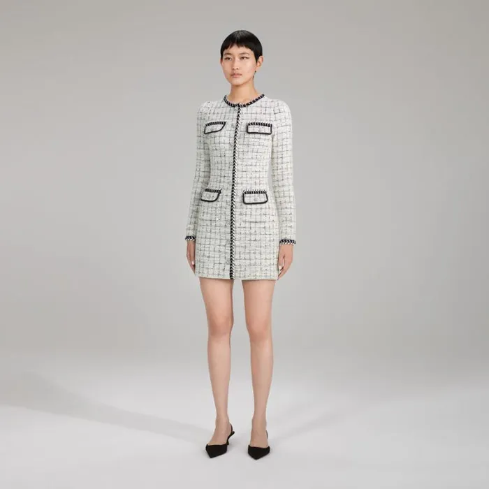Dresses Woman SelfPortrait Check Yarn Knit Mini Dress Dresses Woman SelfPortrait Check Yarn Knit Mini Dress