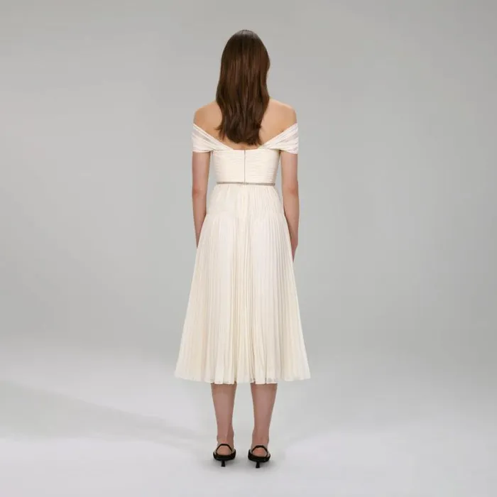 Dresses Woman SelfPortrait Cream Guipure Lace Midi Dress Dresses Woman SelfPortrait Cream Guipure Lace Midi Dress