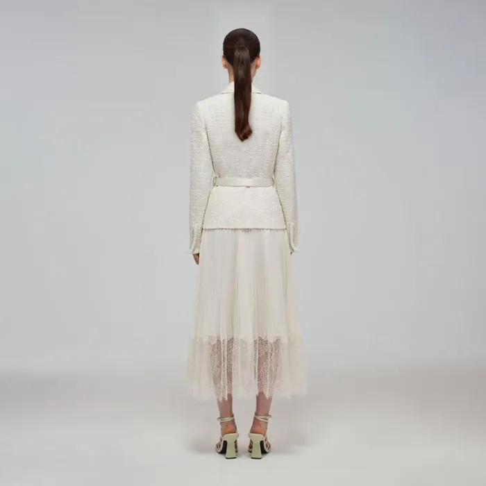 Dresses Woman SelfPortrait Cream Guipure Lace Midi Dress Dresses Woman SelfPortrait Cream Guipure Lace Midi Dress