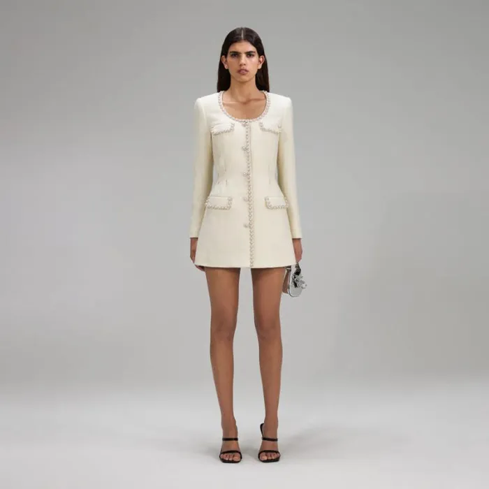 Dresses Woman SelfPortrait Cream Metallic Boucle Mini Dress Dresses Woman SelfPortrait Cream Metallic Boucle Mini Dress