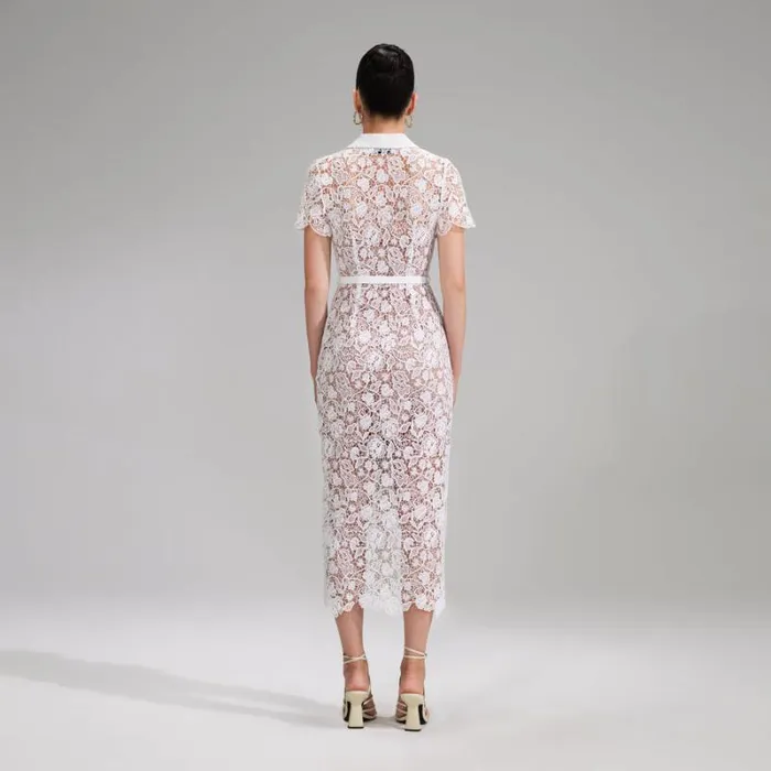 Dresses Woman SelfPortrait Cream Off Shoulder Boucle Midi Dress Dresses Woman SelfPortrait Cream Off Shoulder Boucle Midi Dress