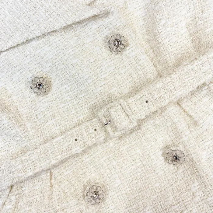 Dresses Woman SelfPortrait Cream Off Shoulder Boucle Midi Dress Dresses Woman SelfPortrait Cream Off Shoulder Boucle Midi Dress