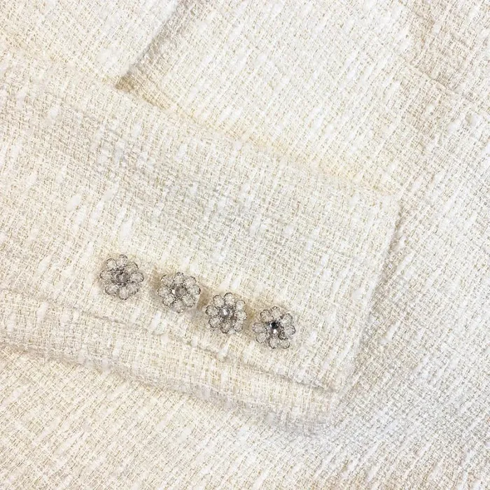 Dresses Woman SelfPortrait Cream Off Shoulder Boucle Midi Dress Dresses Woman SelfPortrait Cream Off Shoulder Boucle Midi Dress