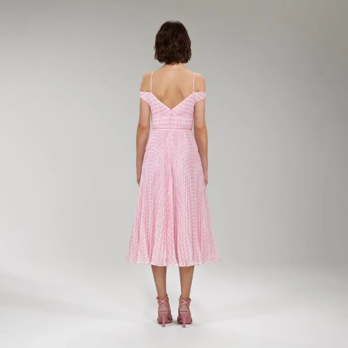 Dresses Woman SelfPortrait Cream Pleated Chiffon Midi Dress Dresses Woman SelfPortrait Cream Pleated Chiffon Midi Dress