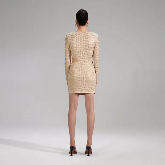 Dresses Woman SelfPortrait Cream Rhinestone Mini Dress Dresses Woman SelfPortrait Cream Rhinestone Mini Dress