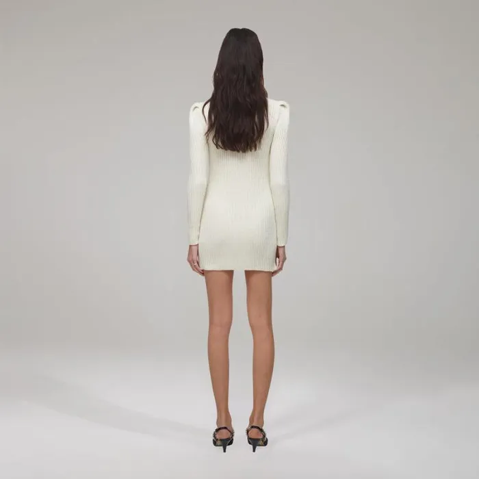 Dresses Woman SelfPortrait Cream Sequin Knitted U Neck Mini Dress Dresses Woman SelfPortrait Cream Sequin Knitted U Neck Mini Dress