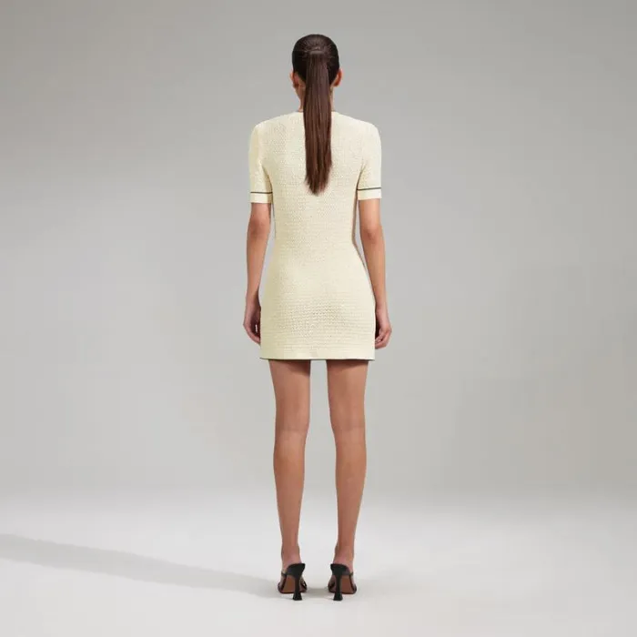 Dresses Woman SelfPortrait Cream Sequin Knitted U Neck Mini Dress Dresses Woman SelfPortrait Cream Sequin Knitted U Neck Mini Dress