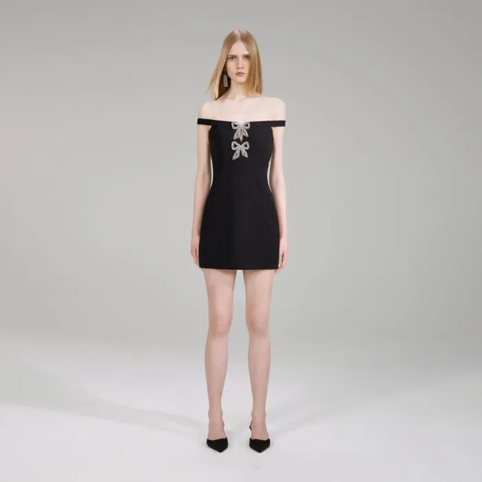 Dresses Woman SelfPortrait Crepe Bow Midi Dress Dresses Woman SelfPortrait Crepe Bow Midi Dress