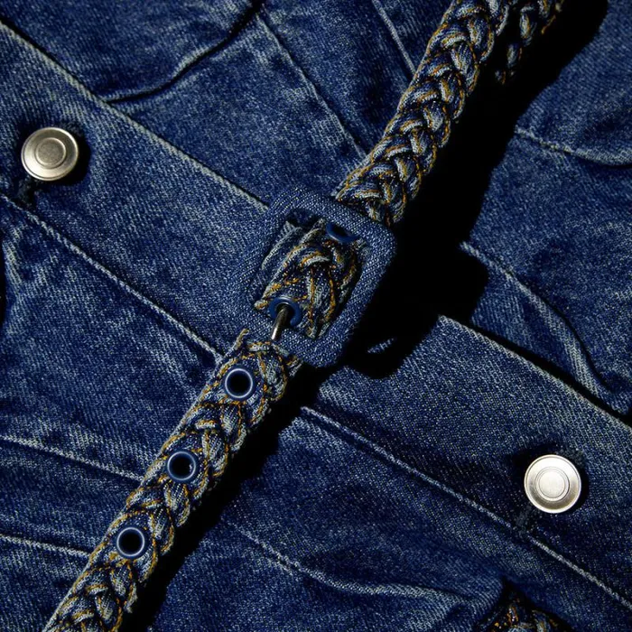 Dresses Woman SelfPortrait Denim Mini Dress With Braids Dresses Woman SelfPortrait Denim Mini Dress With Braids