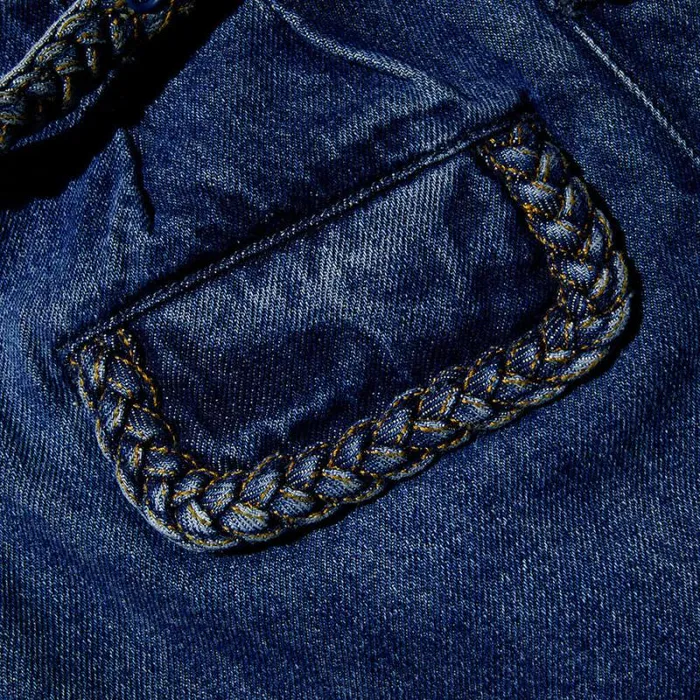 Dresses Woman SelfPortrait Denim Mini Dress With Braids Dresses Woman SelfPortrait Denim Mini Dress With Braids