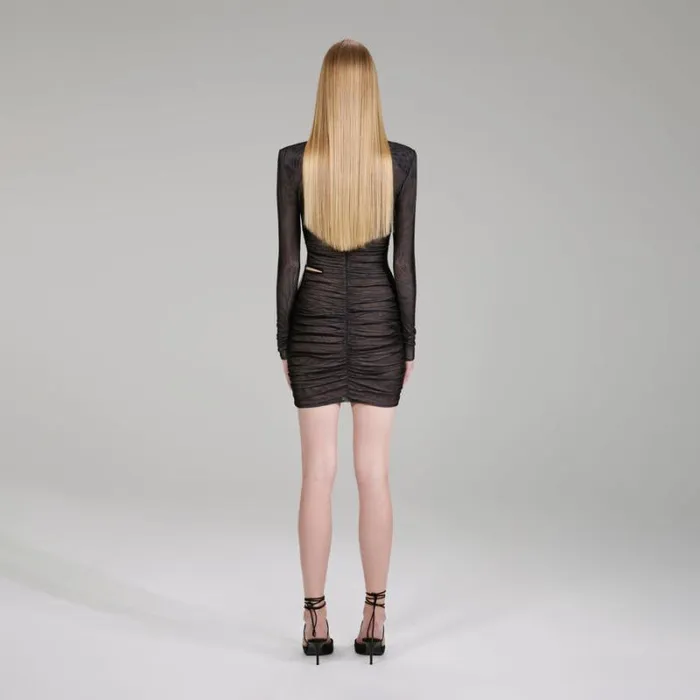 Dresses Woman SelfPortrait Double Mesh Mini Dress Dresses Woman SelfPortrait Double Mesh Mini Dress