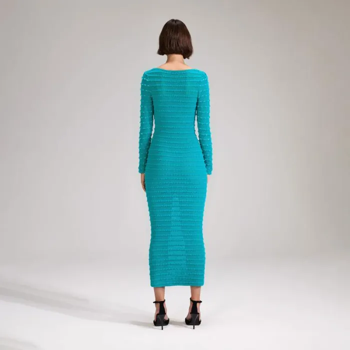 Dresses Woman SelfPortrait Green Beaded Knit Midi Dress Dresses Woman SelfPortrait Green Beaded Knit Midi Dress