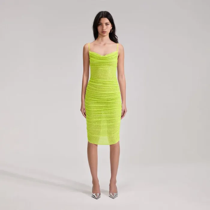 Dresses Woman SelfPortrait Green Beaded Midi Dress