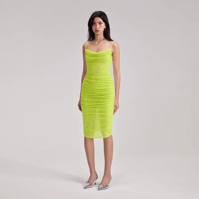 Dresses Woman SelfPortrait Green Beaded Midi Dress Dresses Woman SelfPortrait Green Beaded Midi Dress