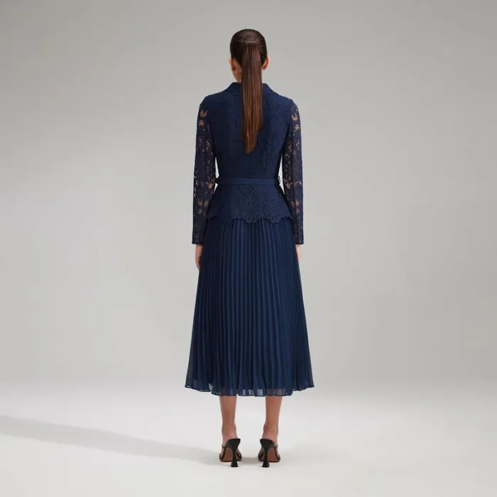 Dresses Woman SelfPortrait Green Cord Lace Tiered Midi Dress Dresses Woman SelfPortrait Green Cord Lace Tiered Midi Dress