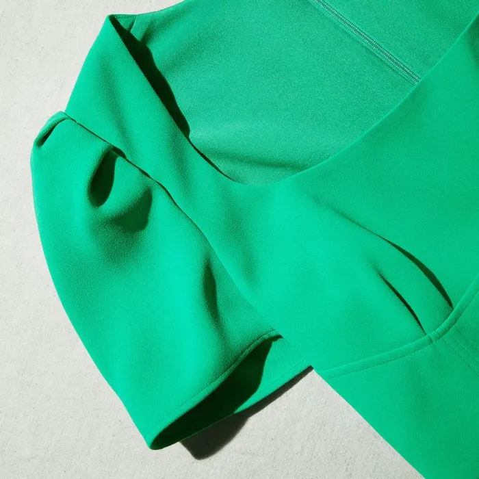Dresses Woman SelfPortrait Green Crepe Midi Dress Dresses Woman SelfPortrait Green Crepe Midi Dress