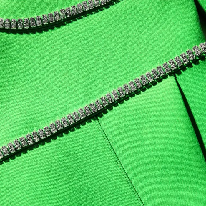 Dresses Woman SelfPortrait Green Crepe Rhinestone Detail Mini Dress Dresses Woman SelfPortrait Green Crepe Rhinestone Detail Mini Dress