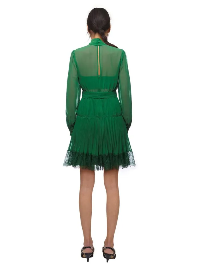 Dresses Woman SelfPortrait Green Lace Midi Dress Dresses Woman SelfPortrait Green Lace Midi Dress