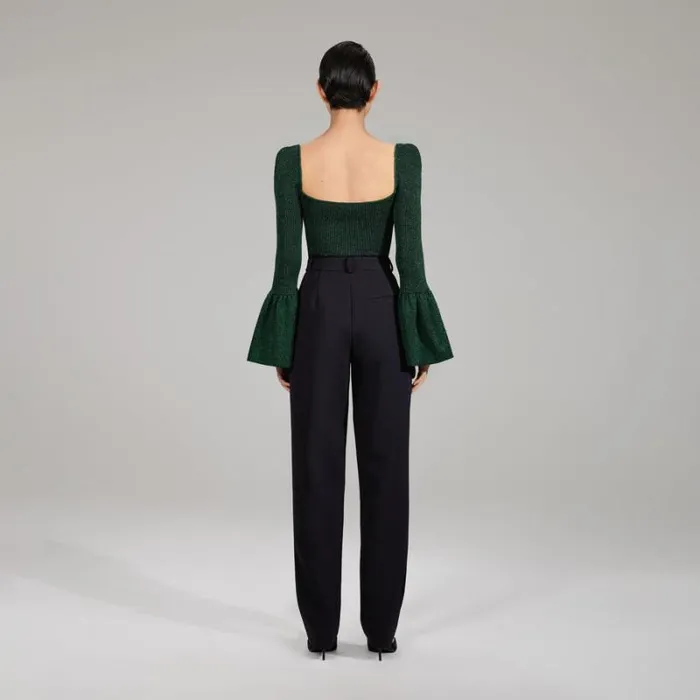 Dresses Woman SelfPortrait Green Lurex Knit Midi Cut Out Dress Dresses Woman SelfPortrait Green Lurex Knit Midi Cut Out Dress
