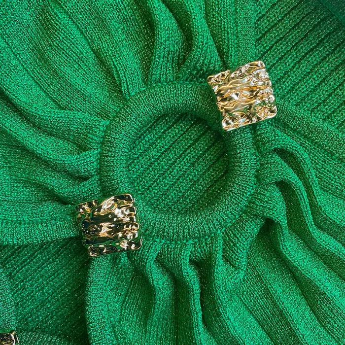 Dresses Woman SelfPortrait Green Lurex Knit Midi Cut Out Dress Dresses Woman SelfPortrait Green Lurex Knit Midi Cut Out Dress